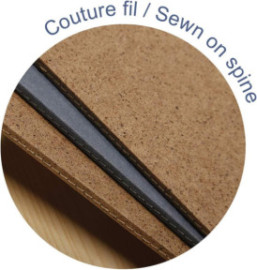 Clairefontaine Rhodia 83523C - A Stitched Sewn Notebook Cover Paper made from Cocoa Shells - A4 21x29.7 cm 96 Lined Pages 90g Ivory Paper - With Flap - Jeans&Cocoa Collection