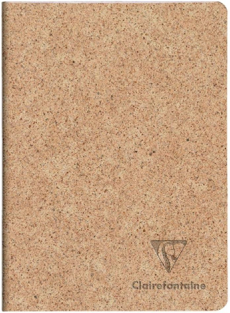 Clairefontaine Rhodia 83524C - A Piqué Sewn Notebook Cover Paper made from Cocoa Shells - A5 14.8x21 cm 96 Lined Pages 90g Ivory Paper - With Flap - Jeans&Cocoa Collection