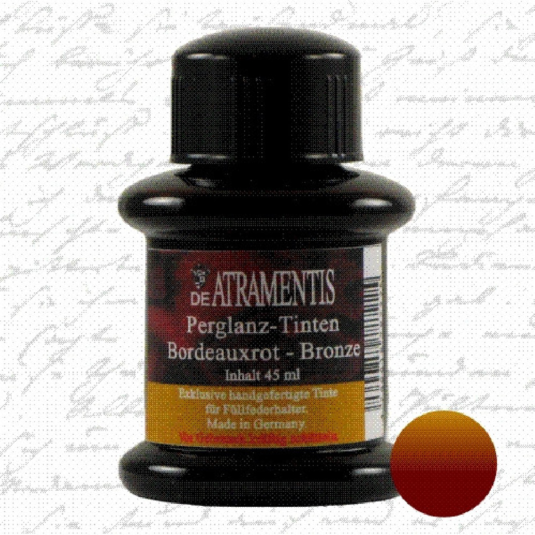 De Atramentis  Pearlescent ink 45ml Bordeaux Red - Bronze