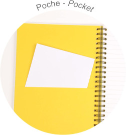 Clairefontaine Rhodia 115928C - A Floral Pattern Spiral Notebook Painted in Blue Ink - A5 14.8x21 cm 120 Lined Pages 90g White Paper - 6 Pockets - Inkebana Collection