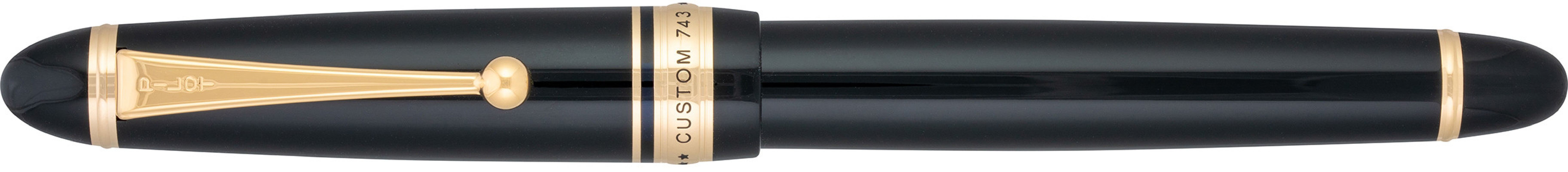 Pilot 743 Black GT 14k FKK-3000R-B with converter fountain pen
