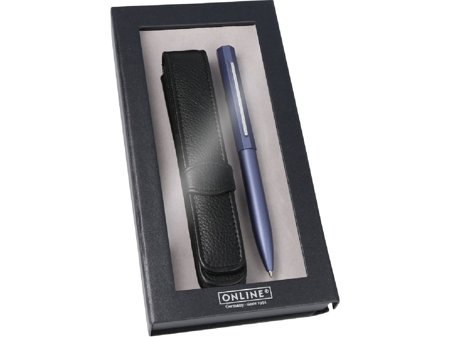Ballpen Metal Octopen Blue with leather case 34691 Online