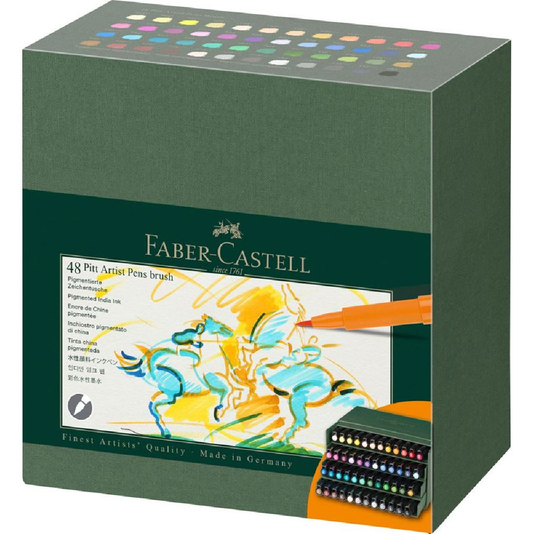 Faber Castell Pitt Artist Pen Brush India ink pen, studio box of 48 167192