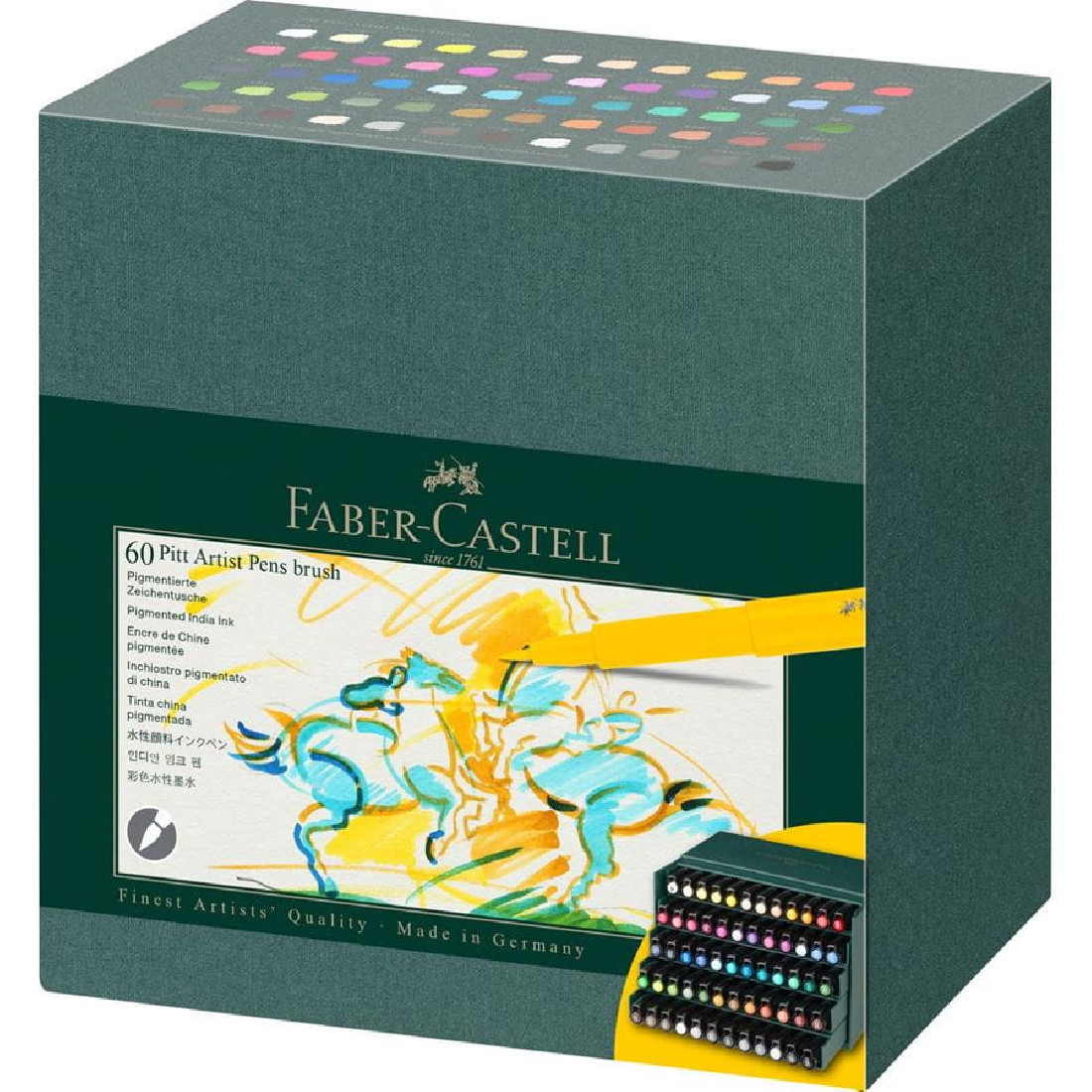 Faber Castell Pitt Artist Pen Brush India ink pen, studio box of 60 167193
