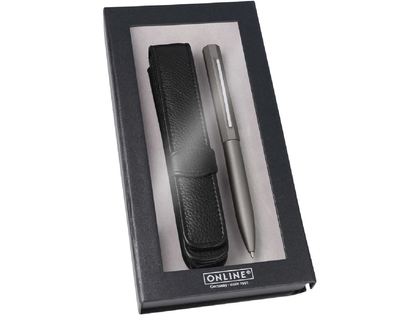 Ballpen Metal Octopen  Gun with black leather case 34690 Online