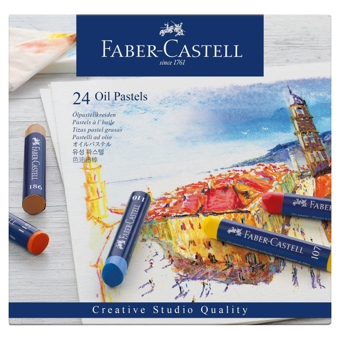 Faber Castell Oil Pastel Crayons Box of 24, 127024