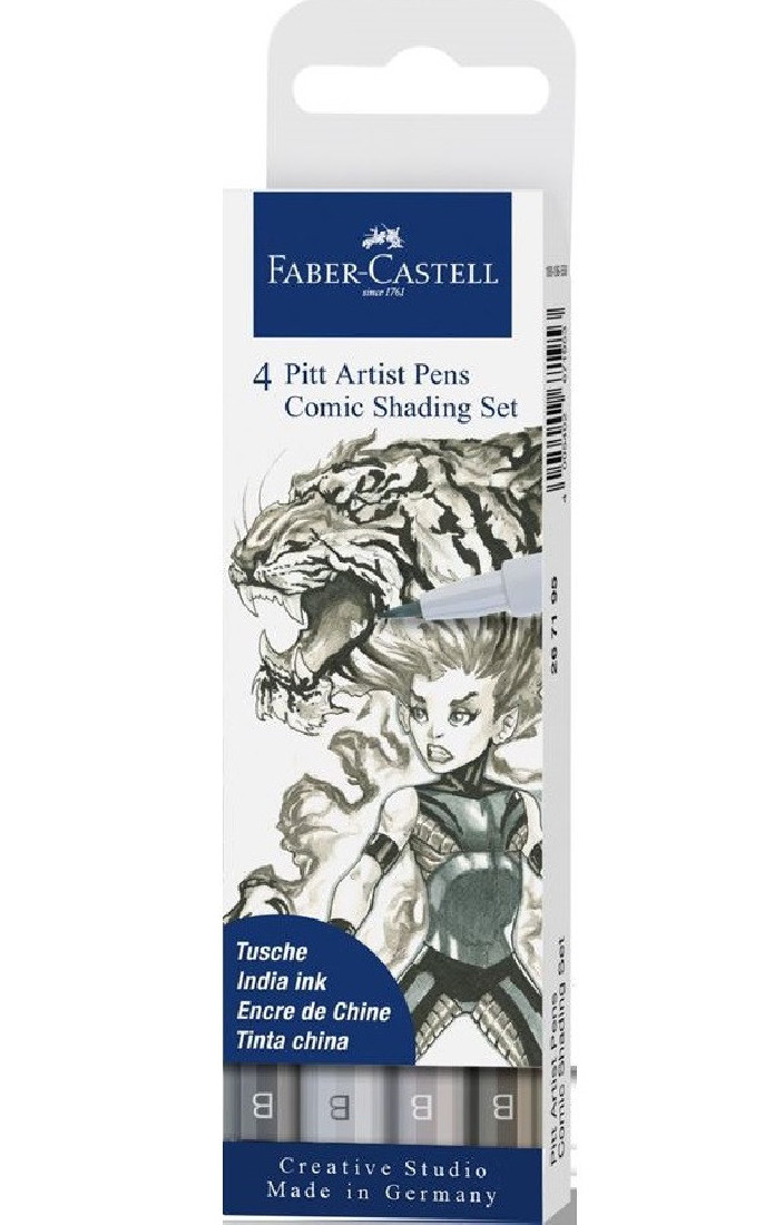 Faber Castell Pitt Artist Pens Comic Shading - Wallet of 4 267195
