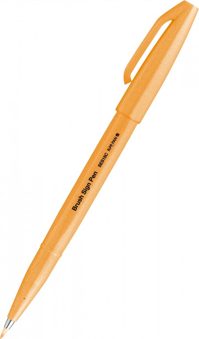 Pentel Fude Touch Brush Sign Pen - Fluo Orange