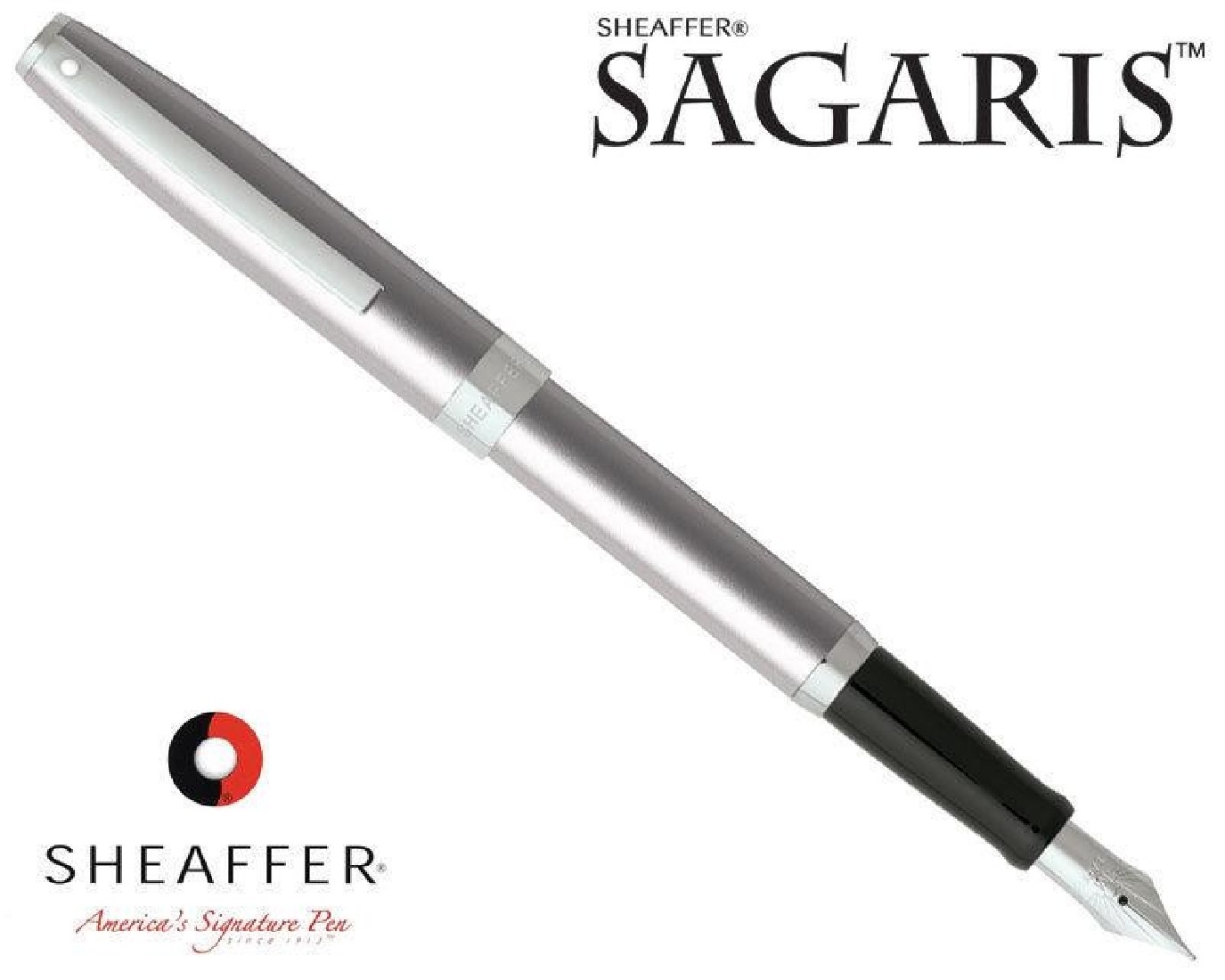 Sheaffer Sagaris brush chrome steel CT Fountain Pen 9472-0