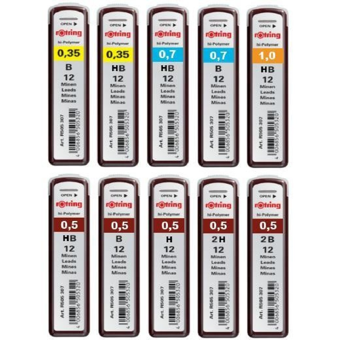 REFILL LEADS TIKKY HI-POLYMER 0,5MM 2B ROTRING