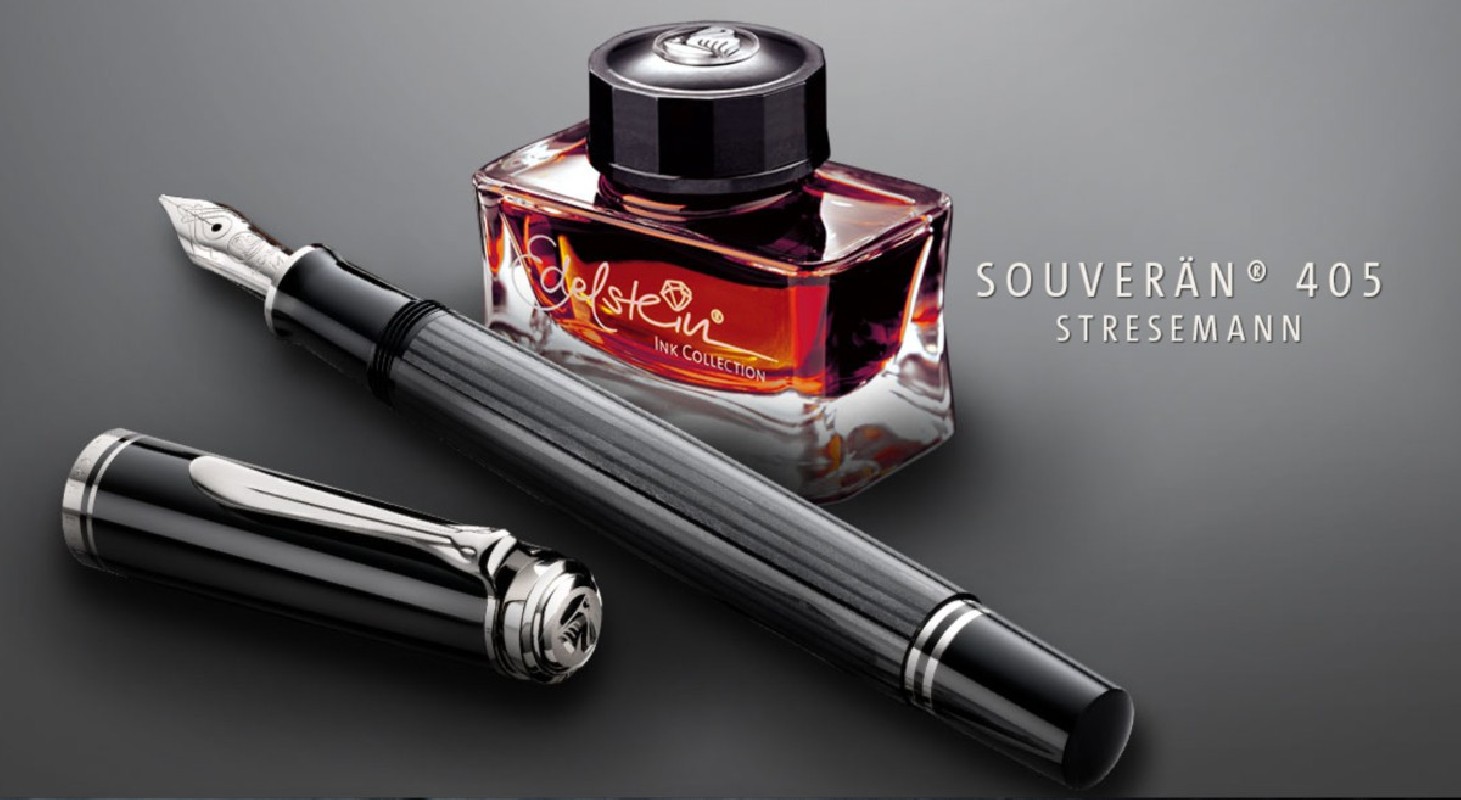 Pelikan Souverän M605 Fountain Pen - Stresemann Anthracite Stripes Pelikan Souverän M605 Fountain Pen - Stresemann Anthracite Stripes