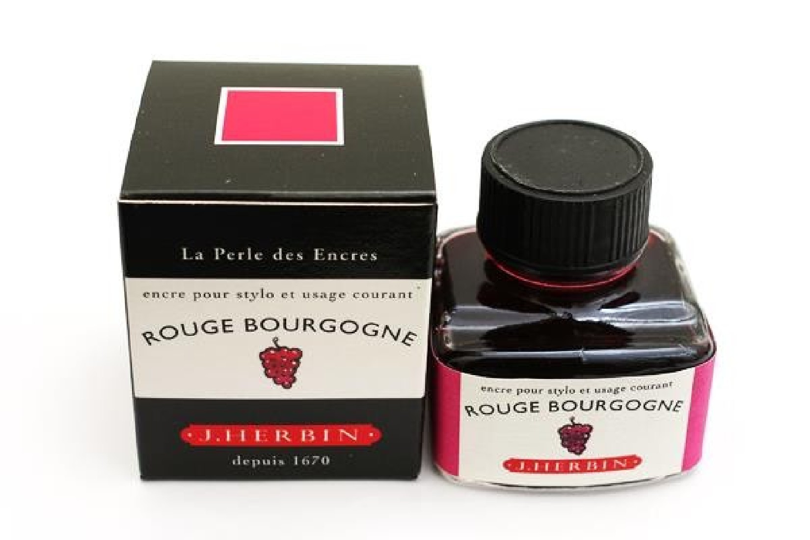 FOUNTAIN PEN INK 13028 ROUGE BOURGOGNE(BURGUNDY) J.HERBIN