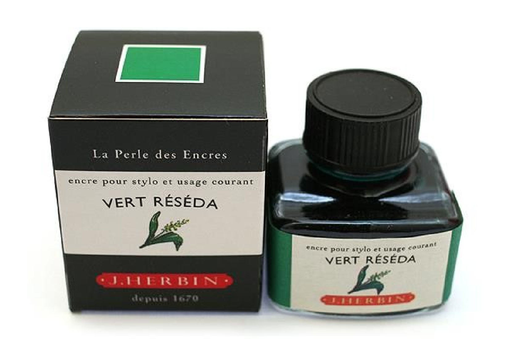 FOUNTAIN PEN INK 13038 VERT RESEDA(GREEN MIGNONETTE)  J.HERBIN