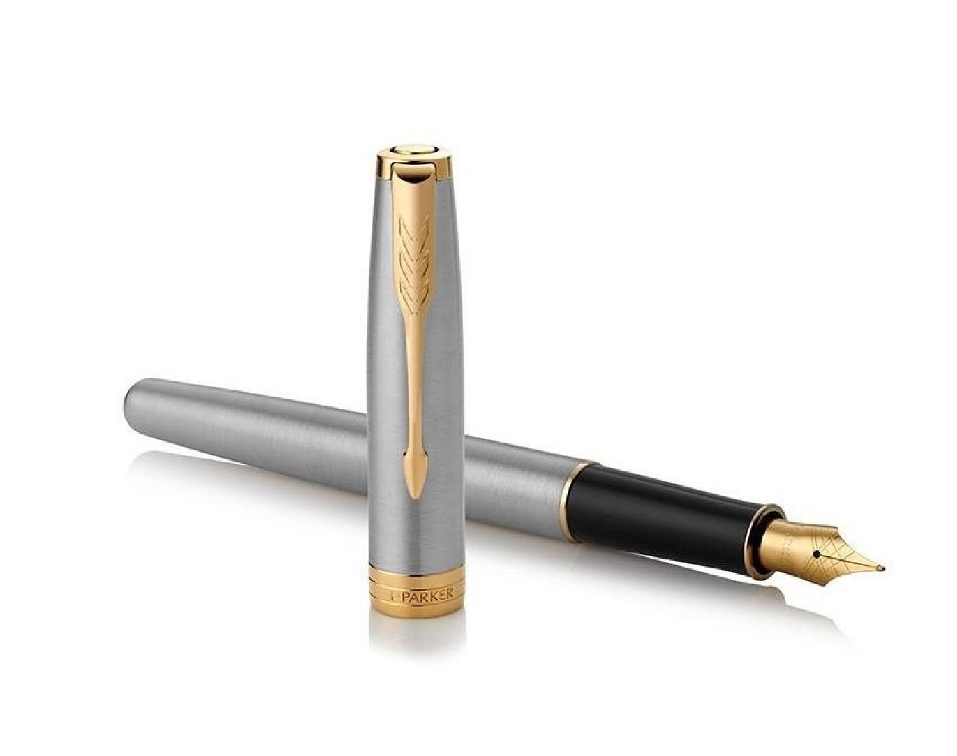 Parker Sonnet Stainless Steel - Gold Trim - steel Nib Fountain Pen 1931505