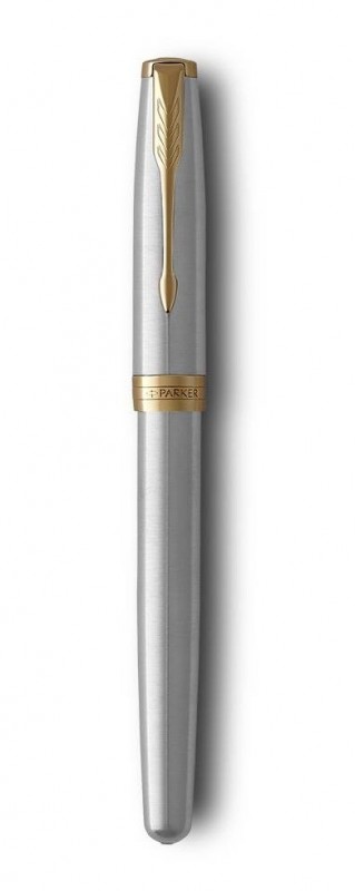 Parker New Sonnet Fountain Pen - Stainless Steel - Gold Trim