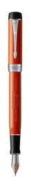 Parker Duofold Centennial Fountain Pen, Classic Big Red Vintage, Solid Gold Nib, Black Ink and Convertor (1931376)