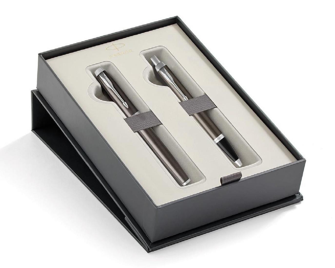 Parker IM Core Dark Espresso CT Set Rollerball and Ballpen