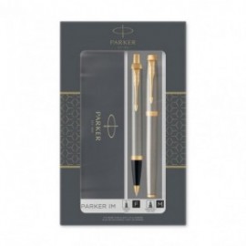 Parker IM Core Brushed Metal GT Set Value Rollerball and Ballpen