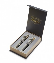 Parker IM Core Laque Black GT Set Rollerball and Ballpen