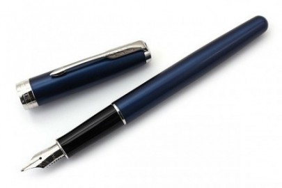 Parker Sonnet Blue Lacquer - Chrome Trim Steel Nib Fountain Pen