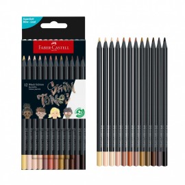 Faber Castell Black Edition Colored Pencils, Skin Tones - Box of 12 - 116414