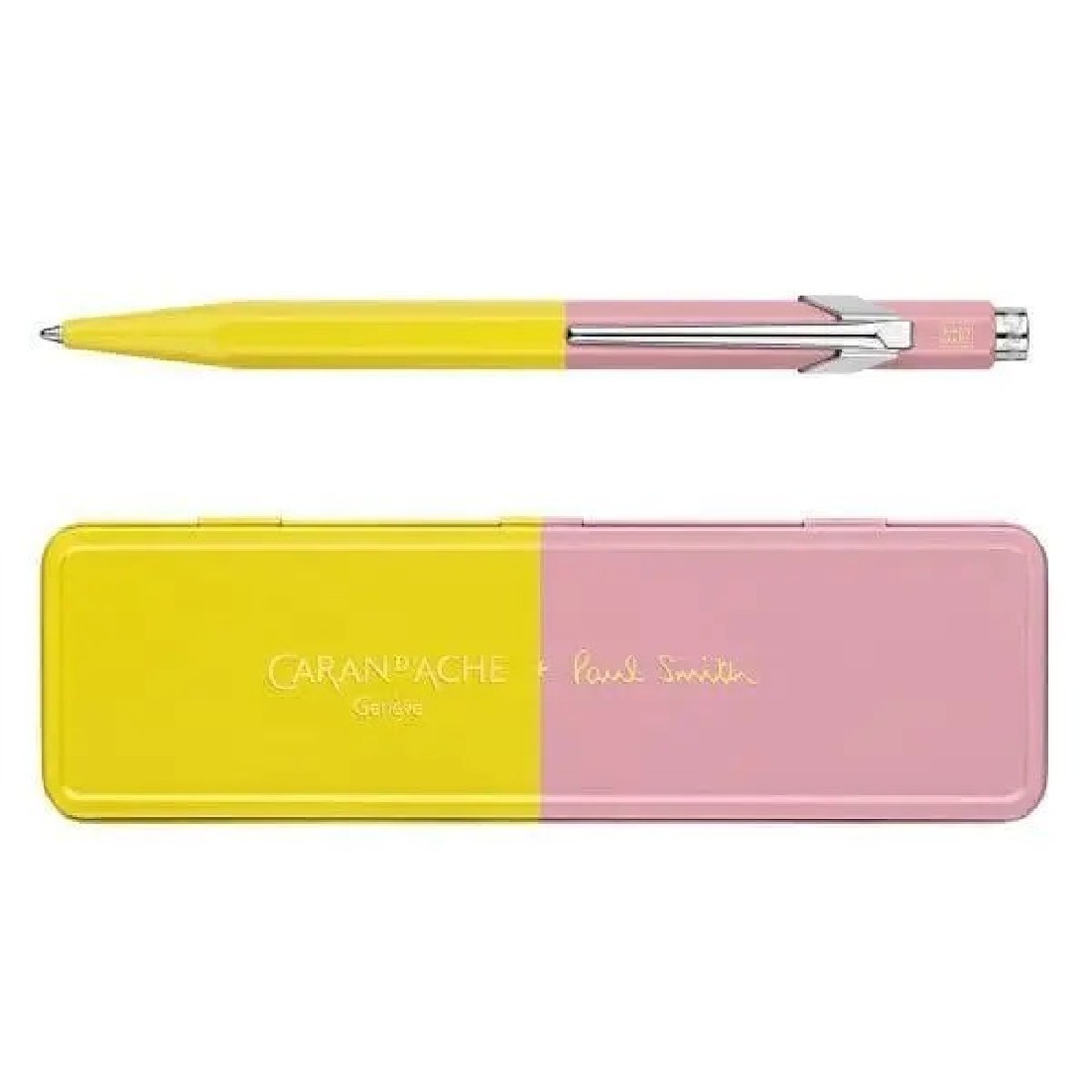 CARAN DACHE 849 Paul Smith Chartreuse Rose ballpoint pen, with holder 849.341
