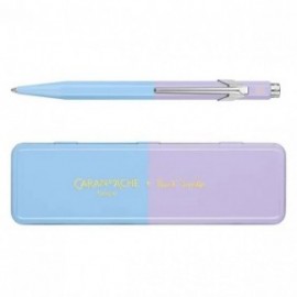 CARAN DACHE 849 Paul Smith Sky Blue and Lavender ballpoint pen, with holder 849.339