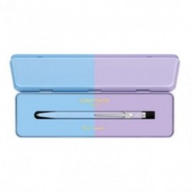 CARAN DACHE 849 Paul Smith Sky Blue and Lavender ballpoint pen, with holder 849.339