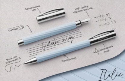 Faber Castell Ambition Italic Ice Blue Ballpen 147775