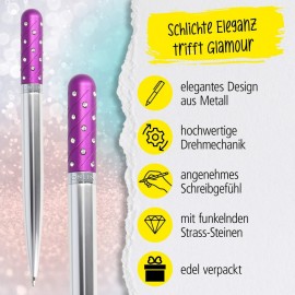 Online Ballpen Crystal Pen Purple, metal, in gift box 37078