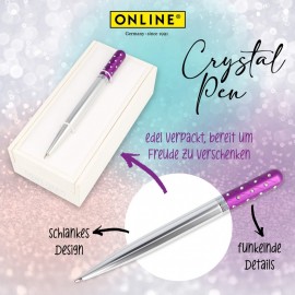 Online Ballpen Crystal Pen Purple, metal, in gift box 37078
