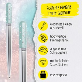 Online Ballpen Crystal Pen Turquoise, metal, in gift box 37079