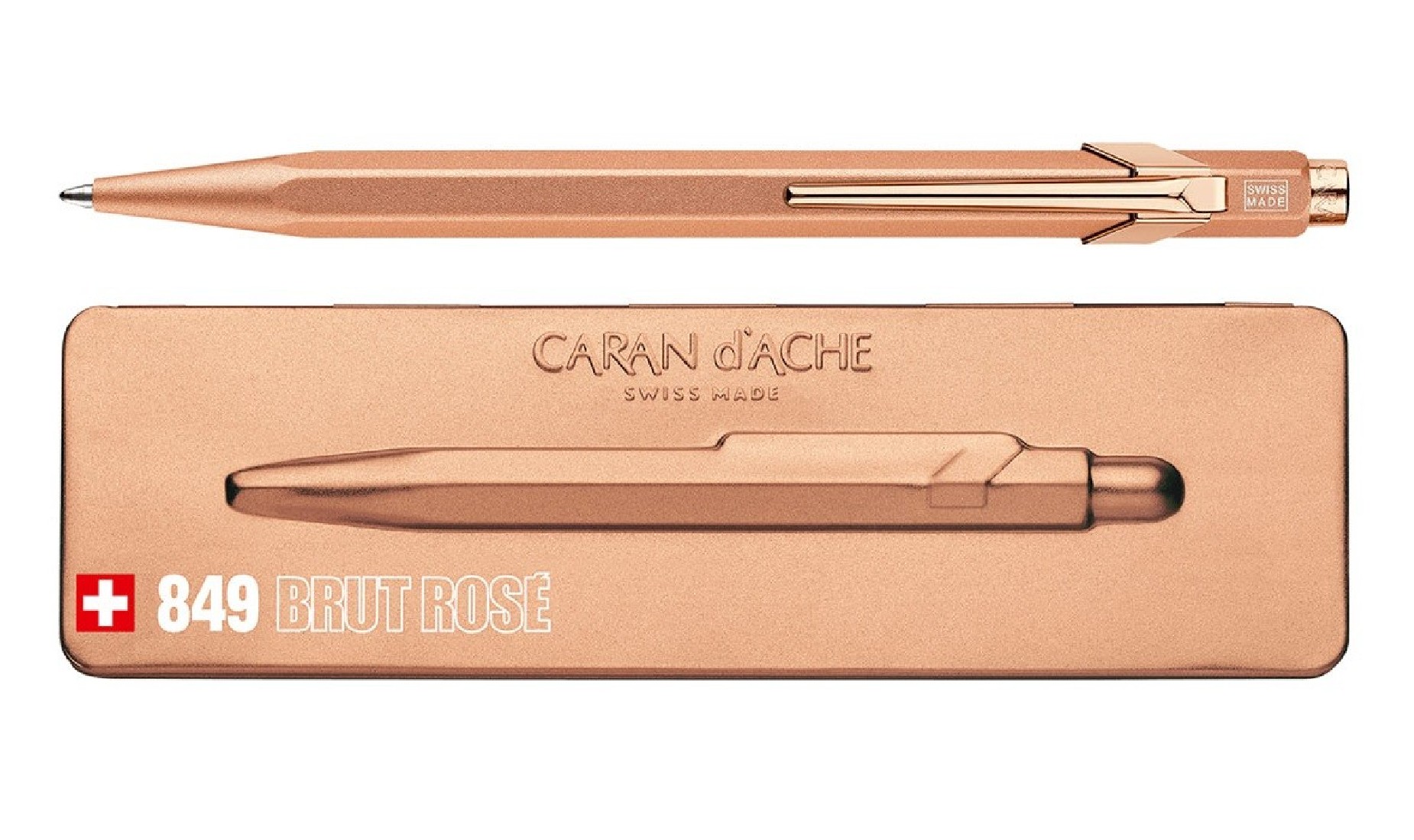 CARAN DACHE 849 with holder brut rose ballpoint pen