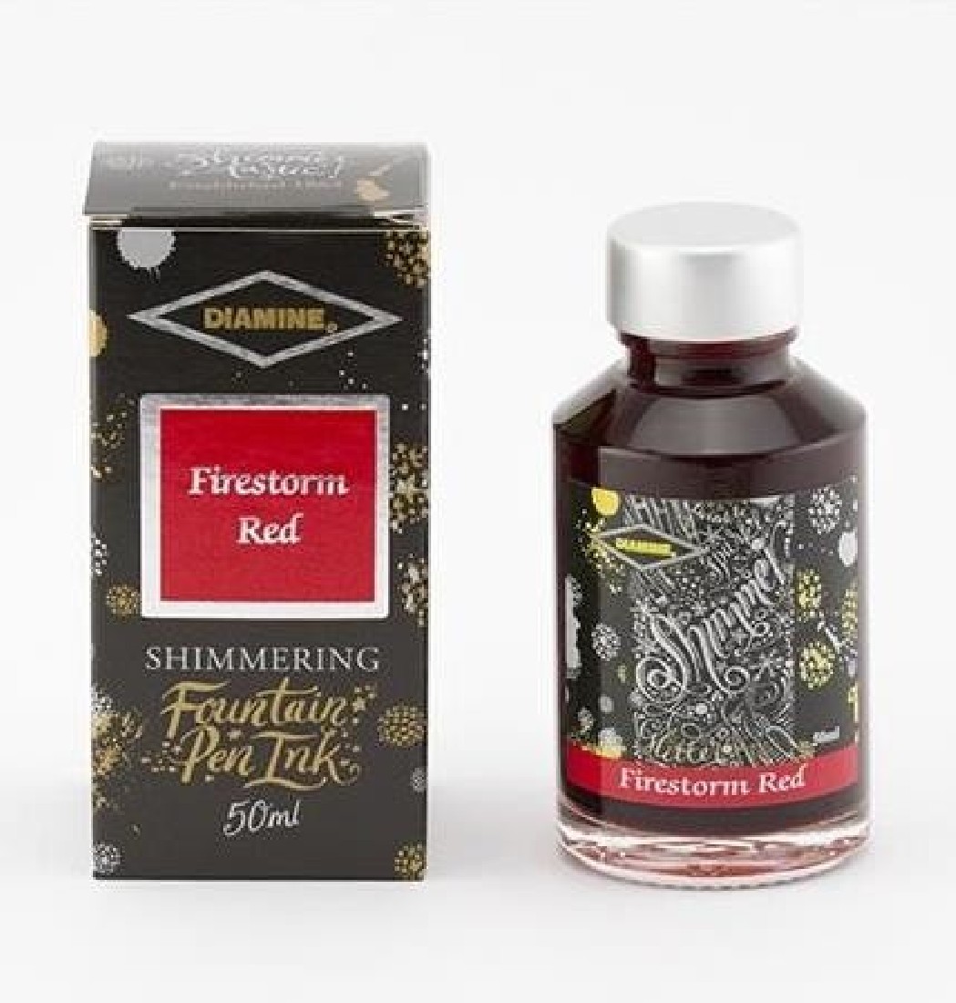 Diamine 50ml Firestorm red Fountain pen shimmer ink bottle