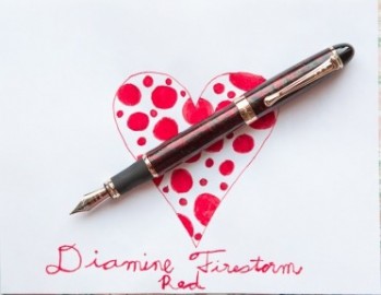 Diamine 50ml Firestorm red Fountain pen shimmer ink bottle