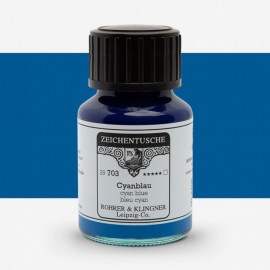 Rohrer and Klingner Calligraphy Ink 50ml Cyan Blue 29703
