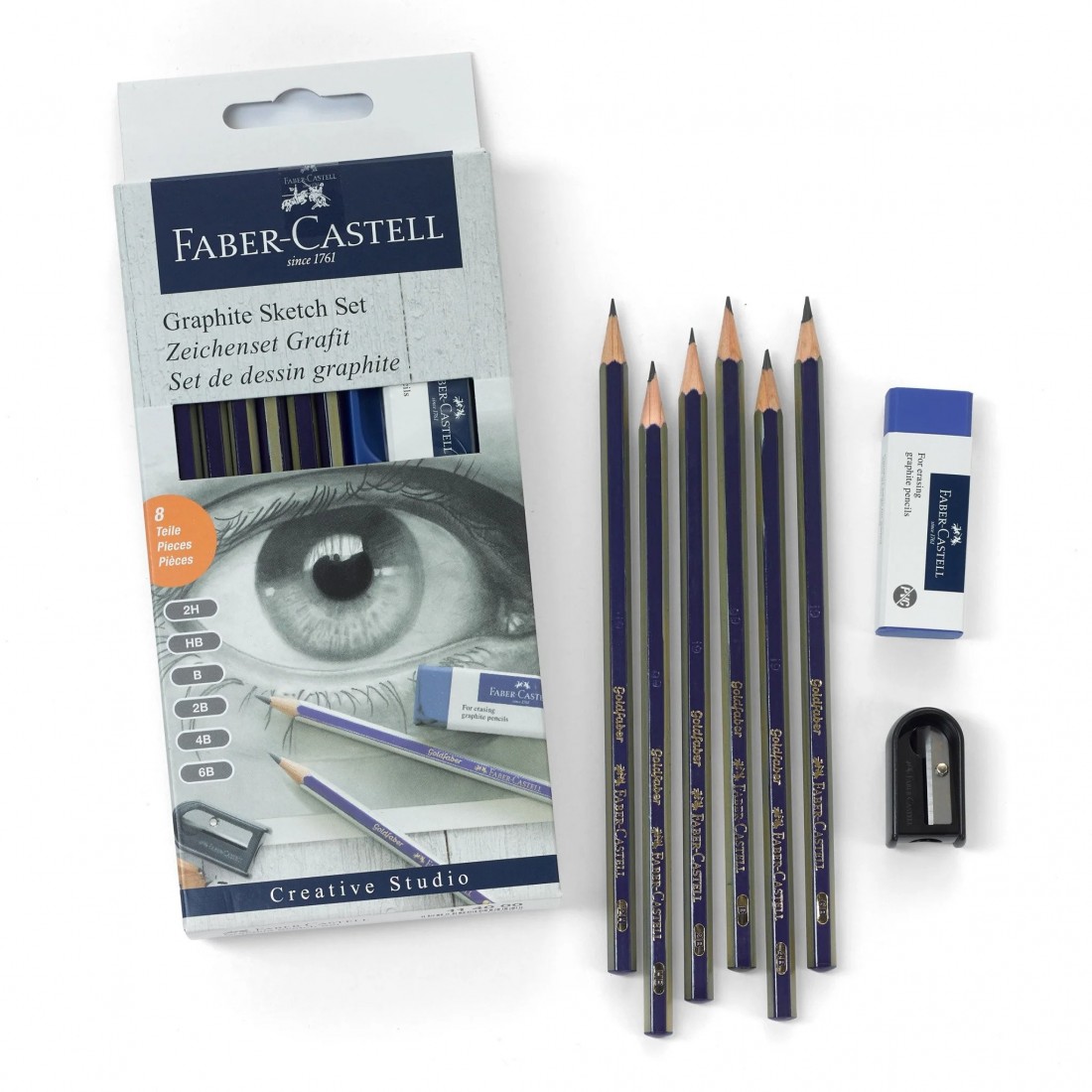 Faber Castell Graphite Goldfaber Sketch Set of 8 pencils, 114000