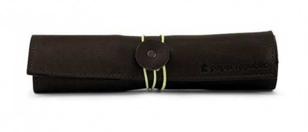 Paper Republic black leather pen & pencil case