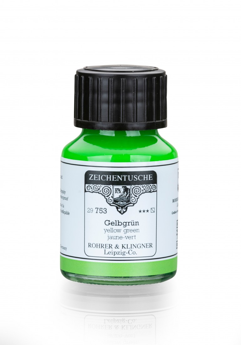 Rohrer and Klingner Calligraphy Ink 50ml Gelbgrun 29753