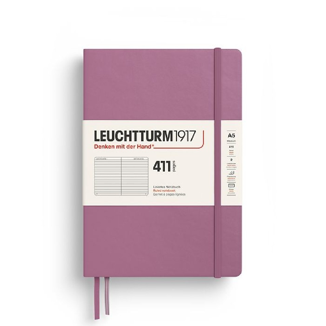 Leuchtturm 1917 Notebook A5 411p Dusty Rose Ruled Hard Cover