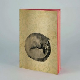 ANTIQUE NOTEBOOK - CANVAS BOOK Beige Cat LIBRI MUTI.