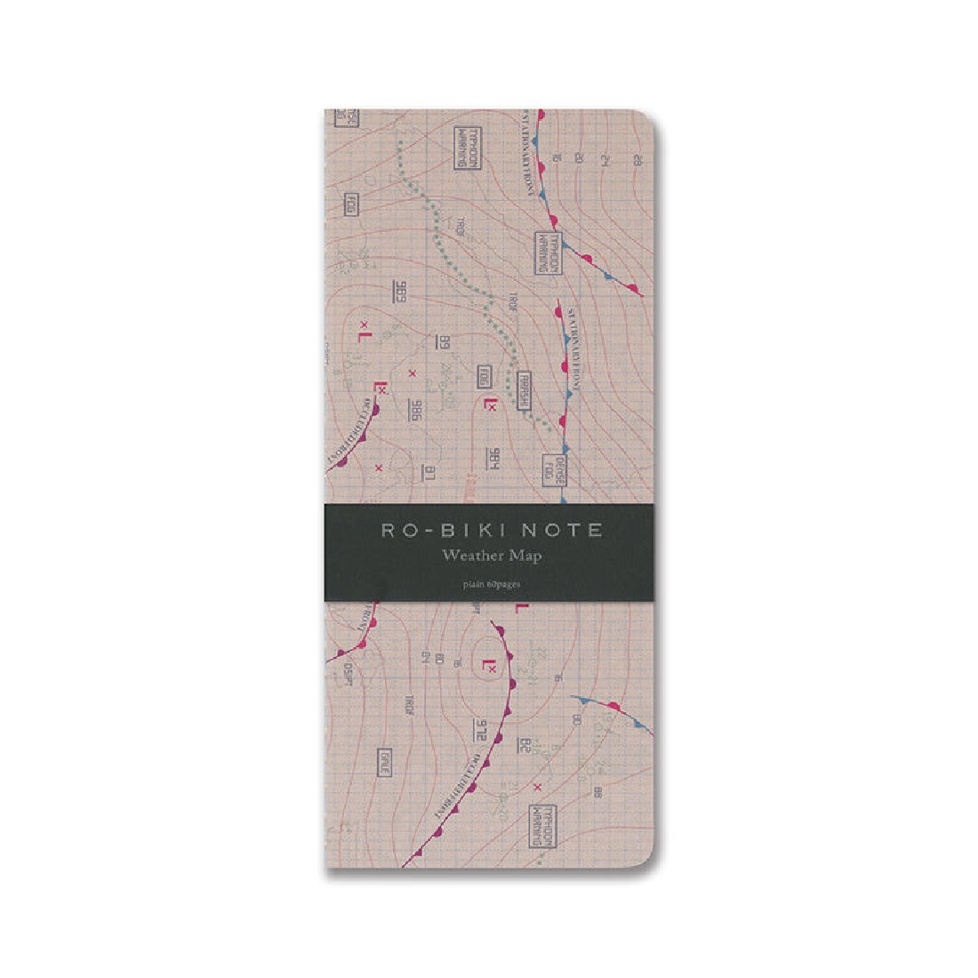 Yamamoto notebook Ro-biki weather map, plain  91×210 mm, 60 pages