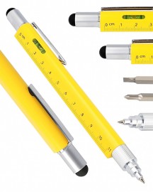 Online Multifunction pen 6 in 1, ballpen and tool, Yellow, 70170