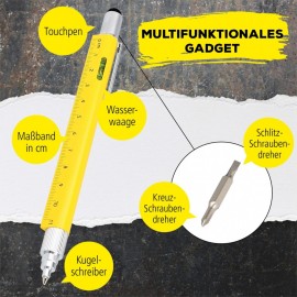 Online Multifunction pen 6 in 1, ballpen and tool, Yellow, 70170