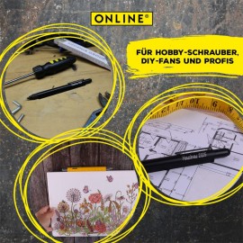 Online Multifunction pen 6 in 1, ballpen and tool, Yellow, 70170