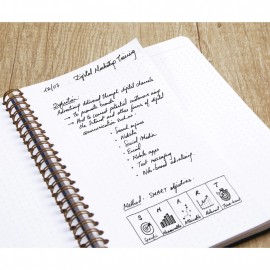 Clairefontaine Rhodia, My.Notes Age Bag full-bound notebook with detachable margins A5+, 16x21cm, 120 detachable pages DOT + header frame, Black 82331