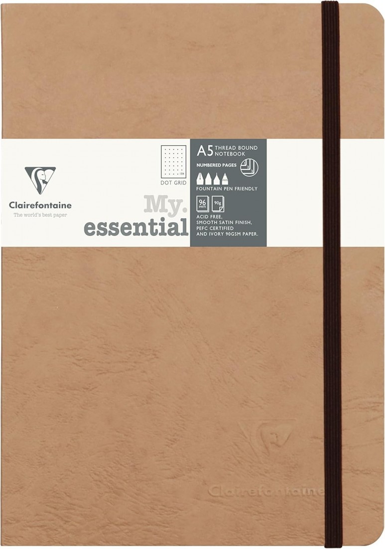 Clairefontaine A5 notebook My. essential, Dotted, Havana, soft cover, 192 pages, 90g, 79343