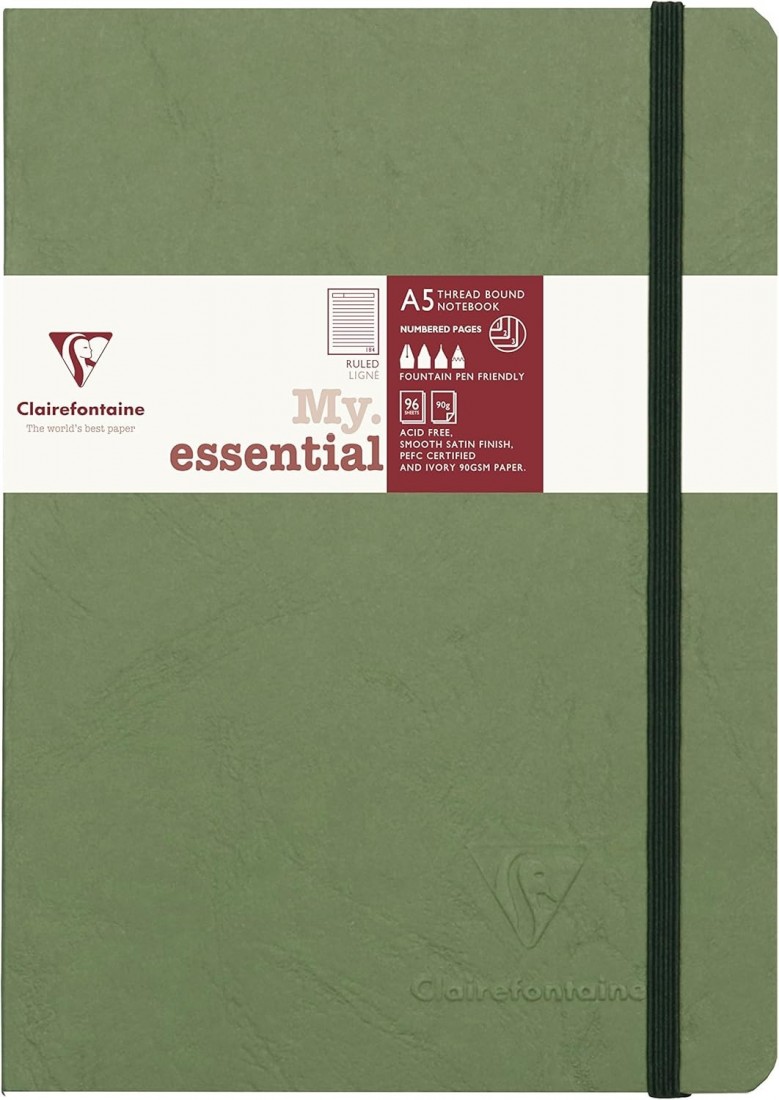 Clairefontaine Rhodia A5 notebook My. essential, Ruled, Green, soft cover, 192 pages, 90g 93463