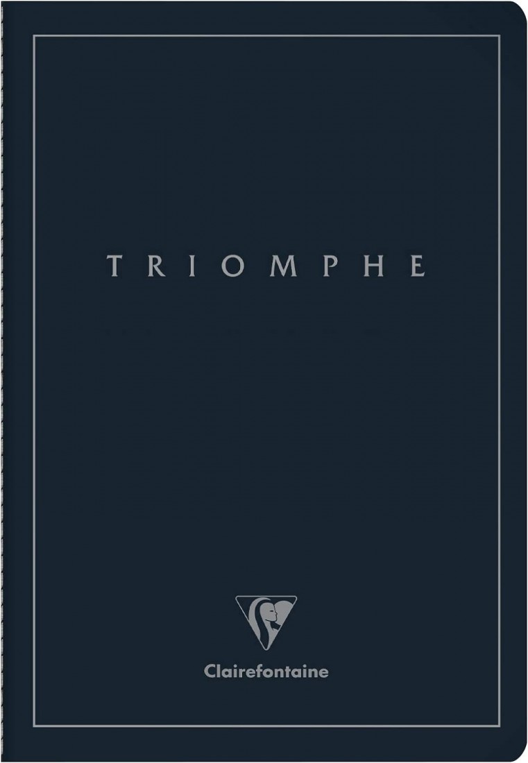 Clairefontaine Rhodia Triomphe PLATINUM Collection A Deep Blue Stitched Notebook - A4 21x29.7 cm - 96 Plain Pages - 90 g Ivory Paper - Matte Lamination Card Cover with Silver Marking 37170C