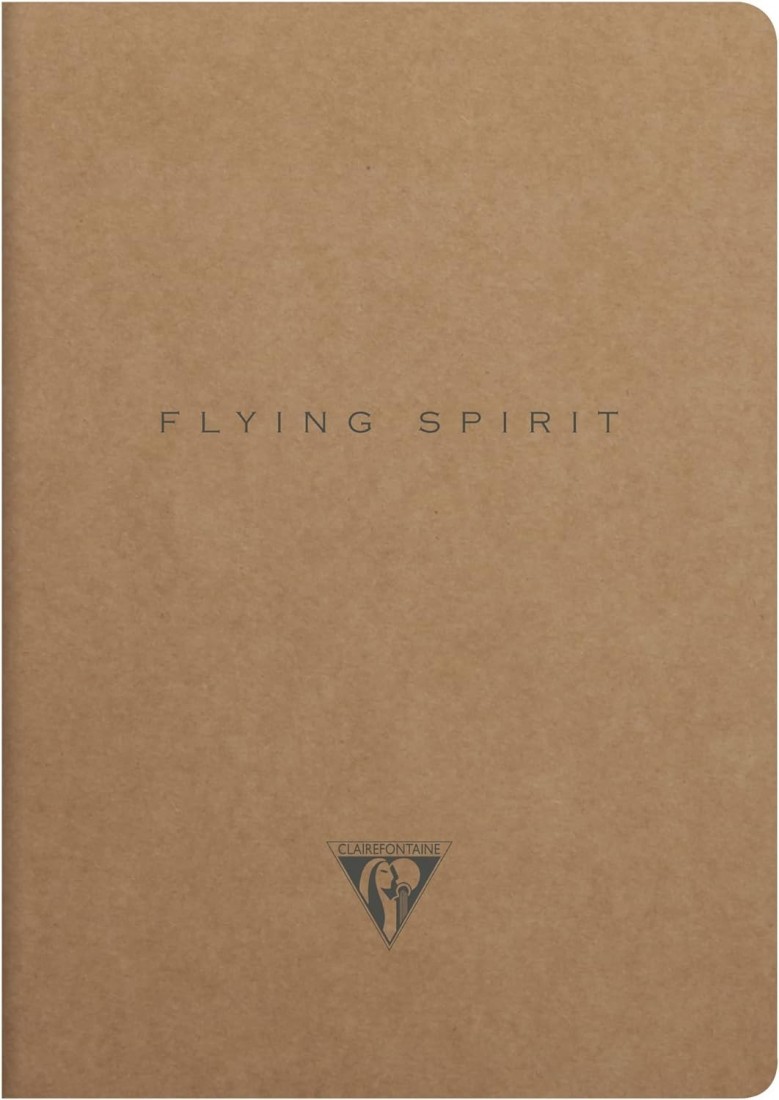 Clairefontaine Rhodia  103536C - A quilted notebook sewn with Flying Spirit thread, 96 ivory pages 14.8x21 cm, 90g lined, brown kraft card cover